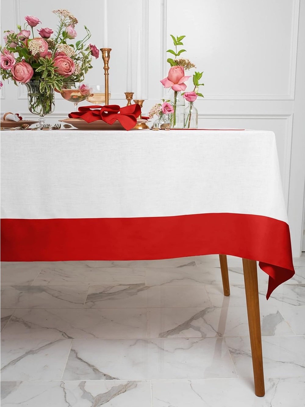 Solino Home Linen Tablecloth for Square Tables 52 x 52 Inch 100% Pure Linen